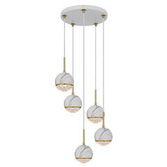 Telbix Lighting Indoor Pendants Oneta Pendant Light 5Lt in Black or White Lights-For-You ONETA PE05-WHCL 9329501063002