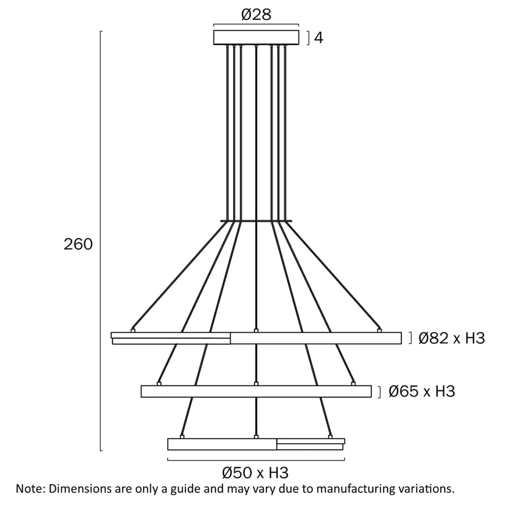 Telbix Lighting Indoor Pendants Ostrom 3 Tier LED Lights-For-You OSTROM PE3T-CG 9329501071373