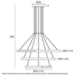 Telbix Lighting Indoor Pendants Ostrom 3 Tier LED Lights-For-You OSTROM PE3T-CG 9329501071373