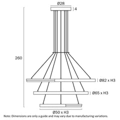 Telbix Lighting Indoor Pendants Ostrom 3 Tier LED Lights-For-You OSTROM PE3T-CG 9329501071373