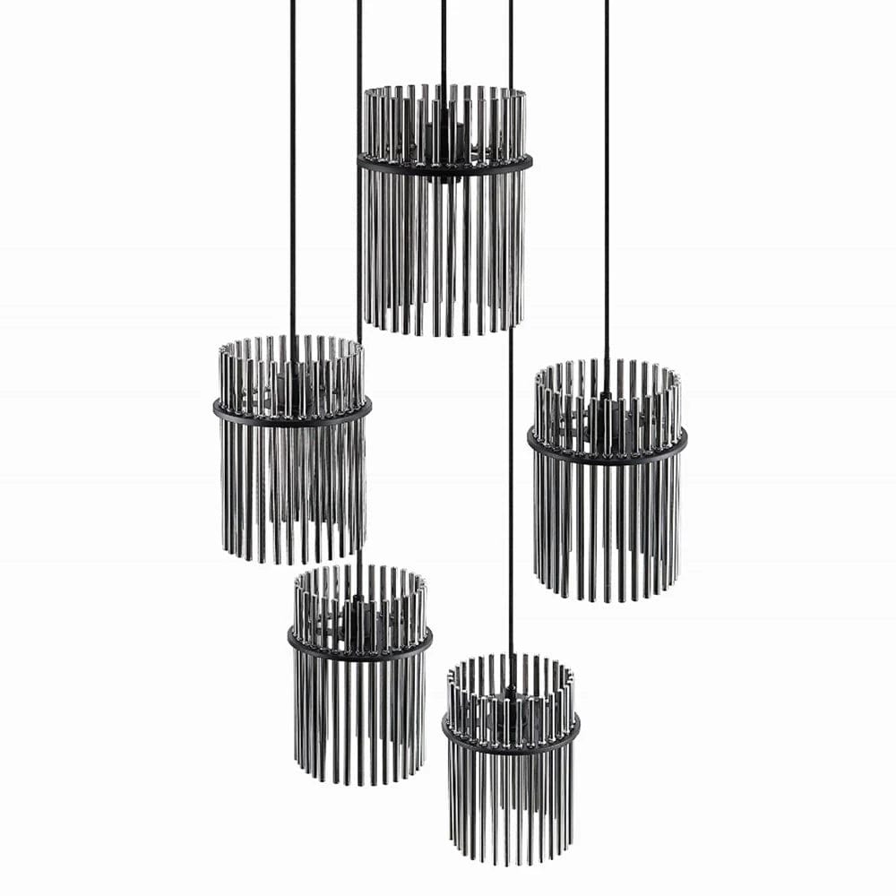 Telbix Lighting Indoor Pendants Quilo Pendant Light 5Lt in Black & Smoke Lights-For-You QUILO PE5-BKSM 9329501070055