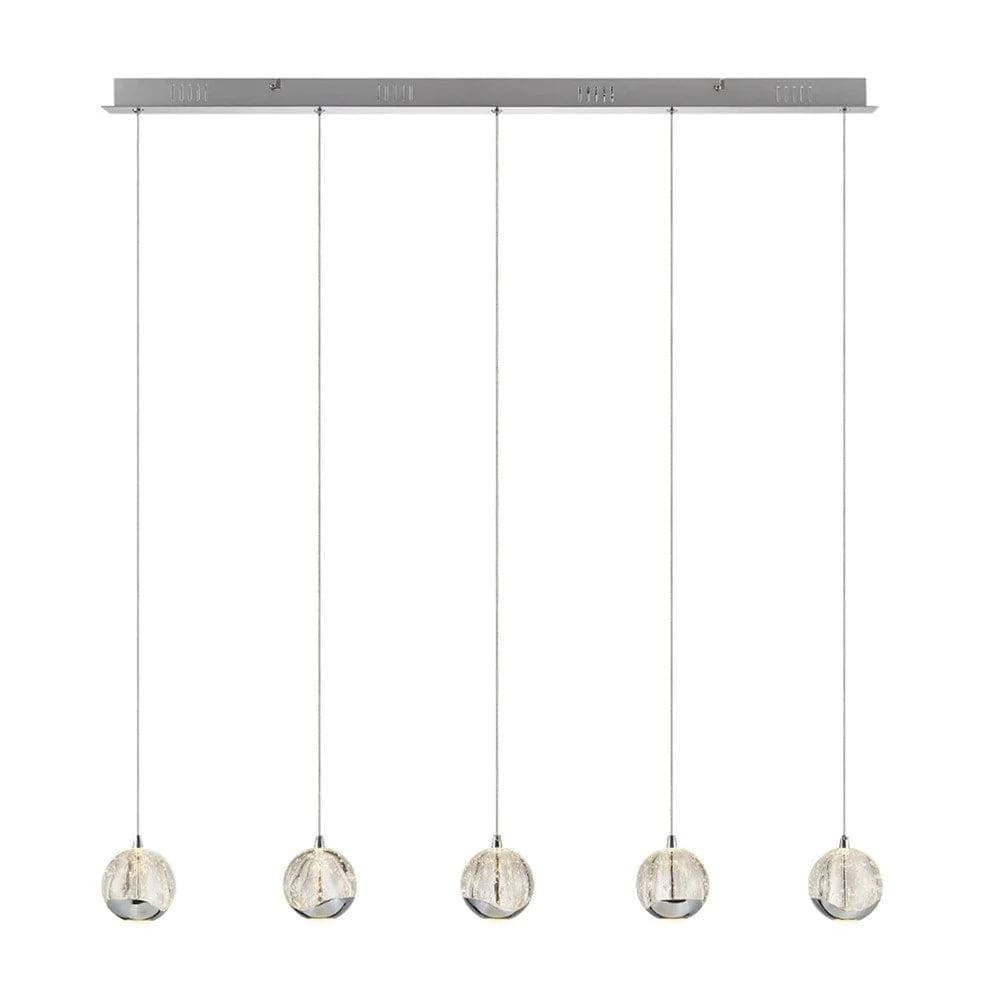 Telbix Lighting Indoor Pendants Segovia LED Bar Pendant Light 5Lt in Chrome or Gold Lights-For-You