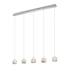 Telbix Lighting Indoor Pendants Segovia LED Bar Pendant Light 5Lt in Chrome or Gold Lights-For-You