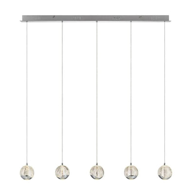 Telbix Lighting Indoor Pendants Segovia LED Bar Pendant Light 5Lt in Chrome or Gold Lights-For-You SEGOVIA PE5B-CH