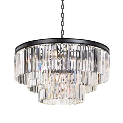 Telbix Lighting Indoor Pendants Serene 16 Light Three Levels Round Crystal Pendant Lights-For-You SERENE PE16-BK 9329501050262