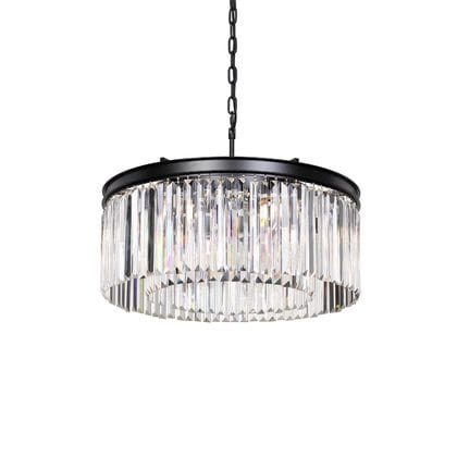 Telbix Lighting Indoor Pendants Serene 6 Light Round Crystal Pendant Lights-For-You SERENE PE06-BK 9329501050231