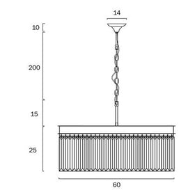 Telbix Lighting Indoor Pendants Serene 6 Light Round Crystal Pendant Lights-For-You SERENE PE06-BK 9329501050231