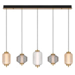 Telbix Lighting Indoor Pendants Torso Bar LED Pendant Lamp 5Lt 28w in Black or Brass Lights-For-You
