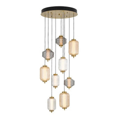 Telbix Lighting Indoor Pendants Torso LED Pendant Lamp 9Lt 50w in Black or Brass Lights-For-You