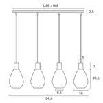 Telbix Lighting Indoor Pendants Tresor Pendant Light 4Lt Lights-For-You TRESOR PE4-BKOM 9329501062876