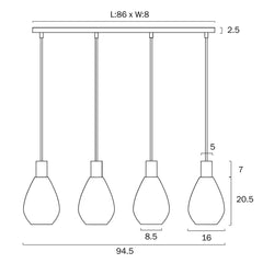 Telbix Lighting Indoor Pendants Tresor Pendant Light 4Lt Lights-For-You TRESOR PE4-BKOM 9329501062876