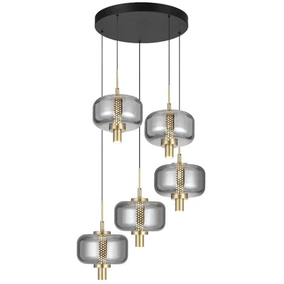 Telbix Lighting Indoor Pendants VOLEN 5 LIGHT PENDANT Lights-For-You VOLEN PE5-BKSM