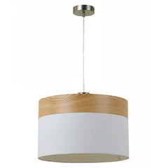 Telbix Lighting Indoor Pendants Oak and Nickel White & Oak Look Pendant Light Lights-For-You FIONA PE40-OAKWH
