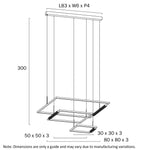 Telbix Lighting Indoor Pendants ZAFRA 3 TIER PENDANT BLACK SAND/CRYSTAL Lights-For-You ZAFRA PE3T-BK