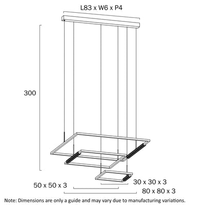 Telbix Lighting Indoor Pendants ZAFRA 3 TIER PENDANT BLACK SAND/CRYSTAL Lights-For-You ZAFRA PE3T-BK