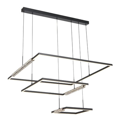 Telbix Lighting Indoor Pendants ZAFRA 3 TIER PENDANT BLACK SAND/CRYSTAL Lights-For-You ZAFRA PE3T-BK