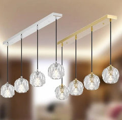 Telbix Lighting Indoor Pendants Zaha Bar LED Pendant Light 4Lt w/ Crystal Glass in Antique Gold or Chrome Lights-For-You