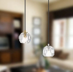 Telbix Lighting Indoor Pendants Zaha LED Pendant Light 1Lt w/ Crystal Glass in Antique Gold or Chrome Lights-For-You