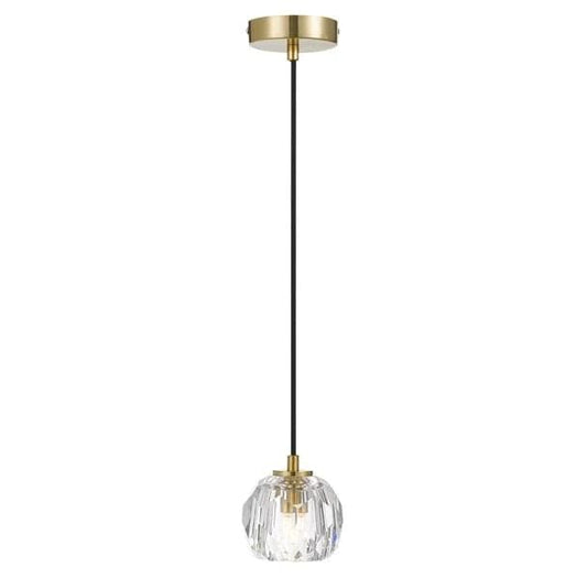 Telbix Lighting Indoor Pendants Zaha LED Pendant Light 1Lt w/ Crystal Glass Lights-For-You ZAHA PE01-AGCR 9329501057575
