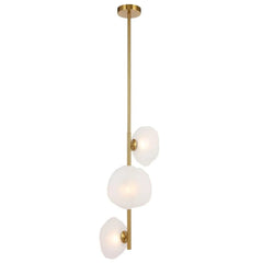 Telbix Lighting Indoor Pendants Zecca 3Lt Pendant Light Vertical in Antique Gold & Frosted Glass Lights-For-You ZECCA PE3V-AGFR