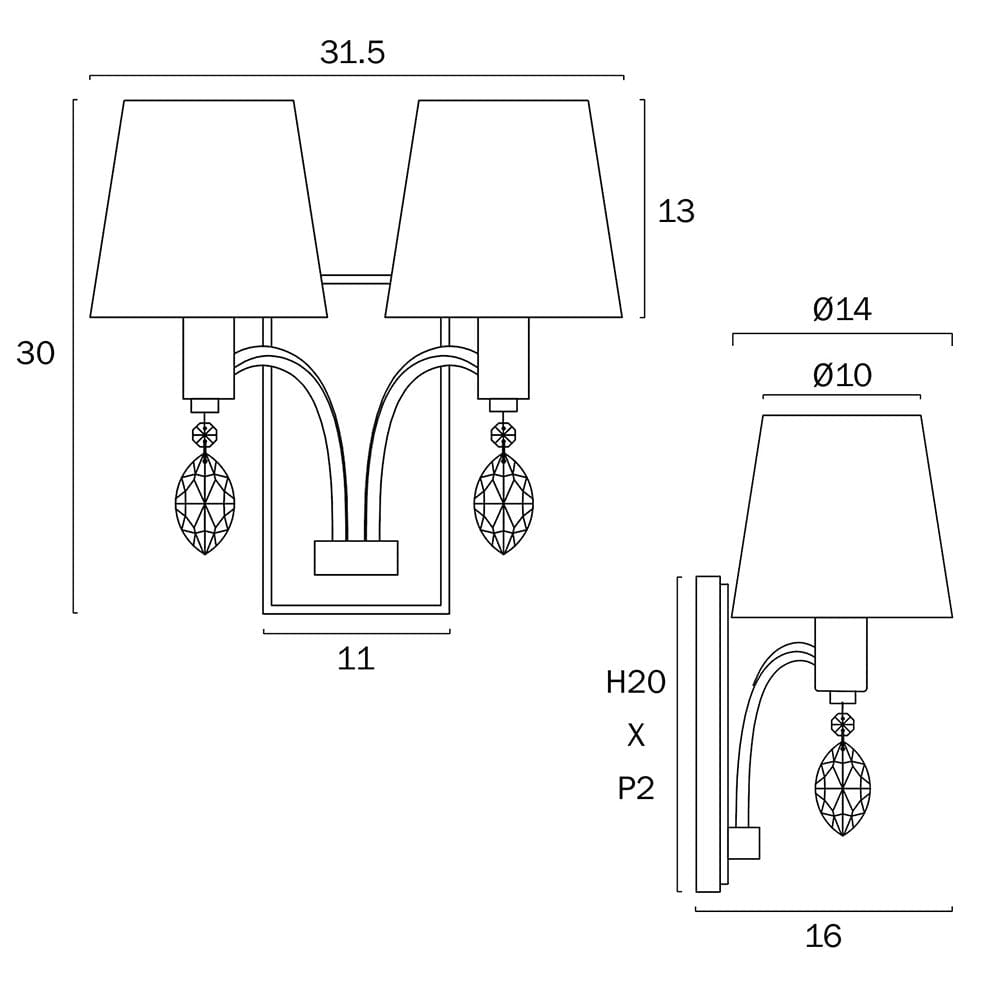 Telbix Lighting Indoor Wall Lights Malvern 2 Light Wall Light Lights-For-You MALVERN WB2-AS 9329501070499