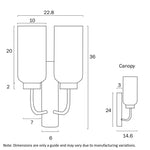 Telbix Lighting Indoor Wall Lights Sebring Indoor Wall Light 2Lt Lights-For-You SEBRING WB2-BKO 9329501060490