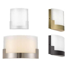 Telbix Lighting Indoor Wall Lights Solita CCT LED Indoor Wall Light Small or Large in Antique Brass, Black, Nickel or White Glass Lights-For-You