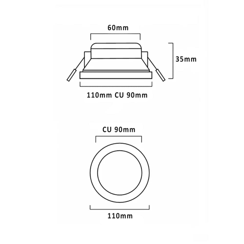 Telbix Lighting LED Downlights 90mm LED Downlight 10w White 3k/5k Lights-For-You POD 110G2-830D 9329501056608