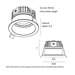 Telbix Lighting LED Downlights 90mm LED Downlight 9w Black, White Lights-For-You
