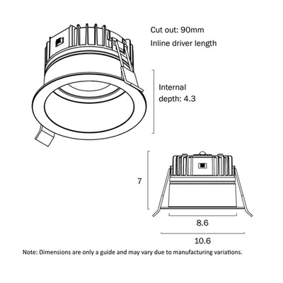 Telbix Lighting LED Downlights 90mm LED Downlight 9w Black, White Lights-For-You