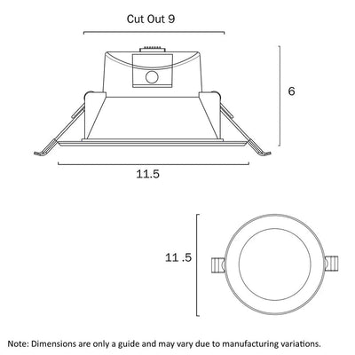 Telbix Lighting LED Downlights 90mm LED Downlight 9w Lights-For-You ELON DL115-WH-3C 9329501067918