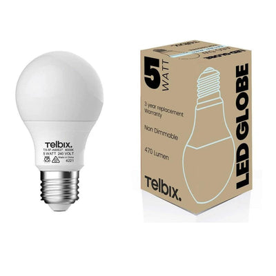 Telbix Lighting LED Globes 5w LED E27 A60 Globe Warm Lights-For-You G A605E27OP840