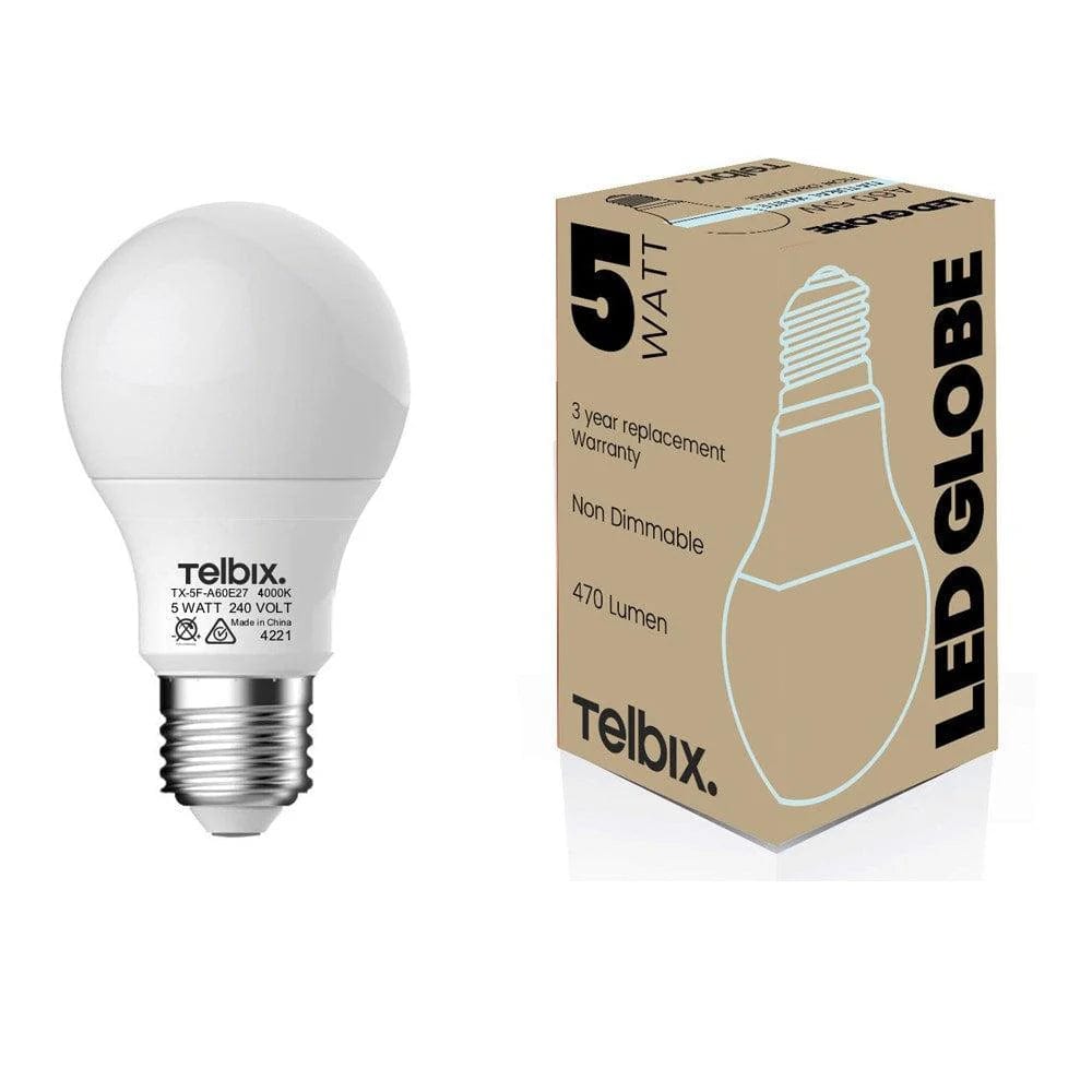 Telbix Lighting LED Globes 5w LED E27 A60 Globe Warm Lights-For-You G A605E27OP840