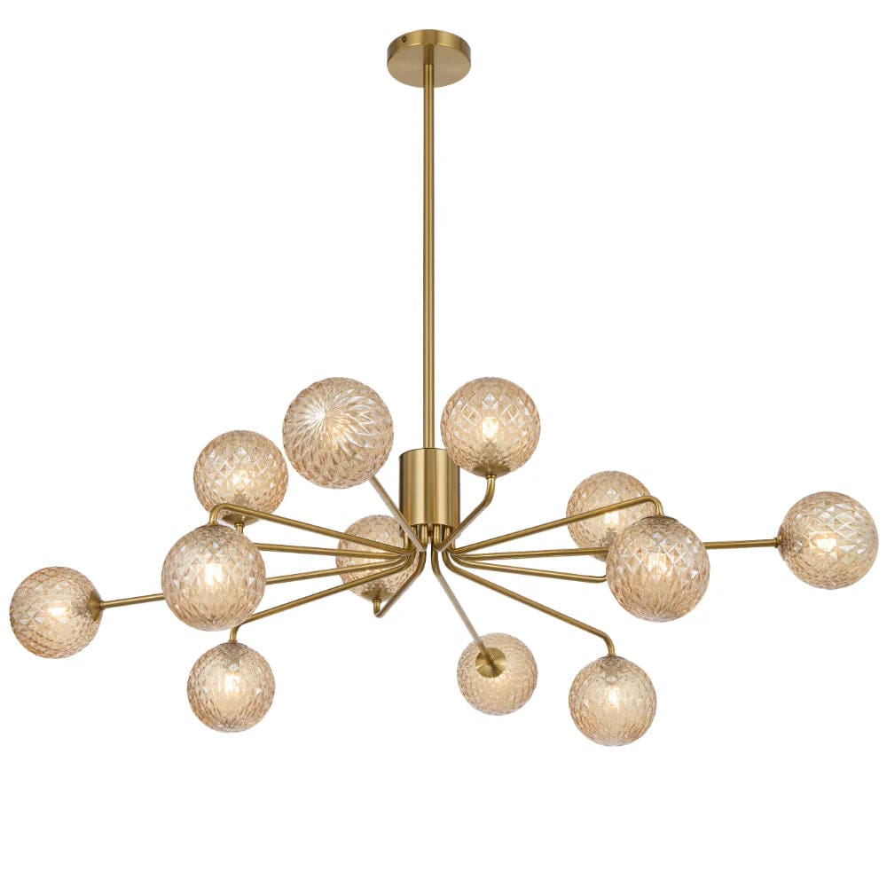 Telbix Lighting Lighting FELTON 12 LIGHT PENDANT ANTIQUE GOLD Lights-For-You FELTON PE12AGAMT