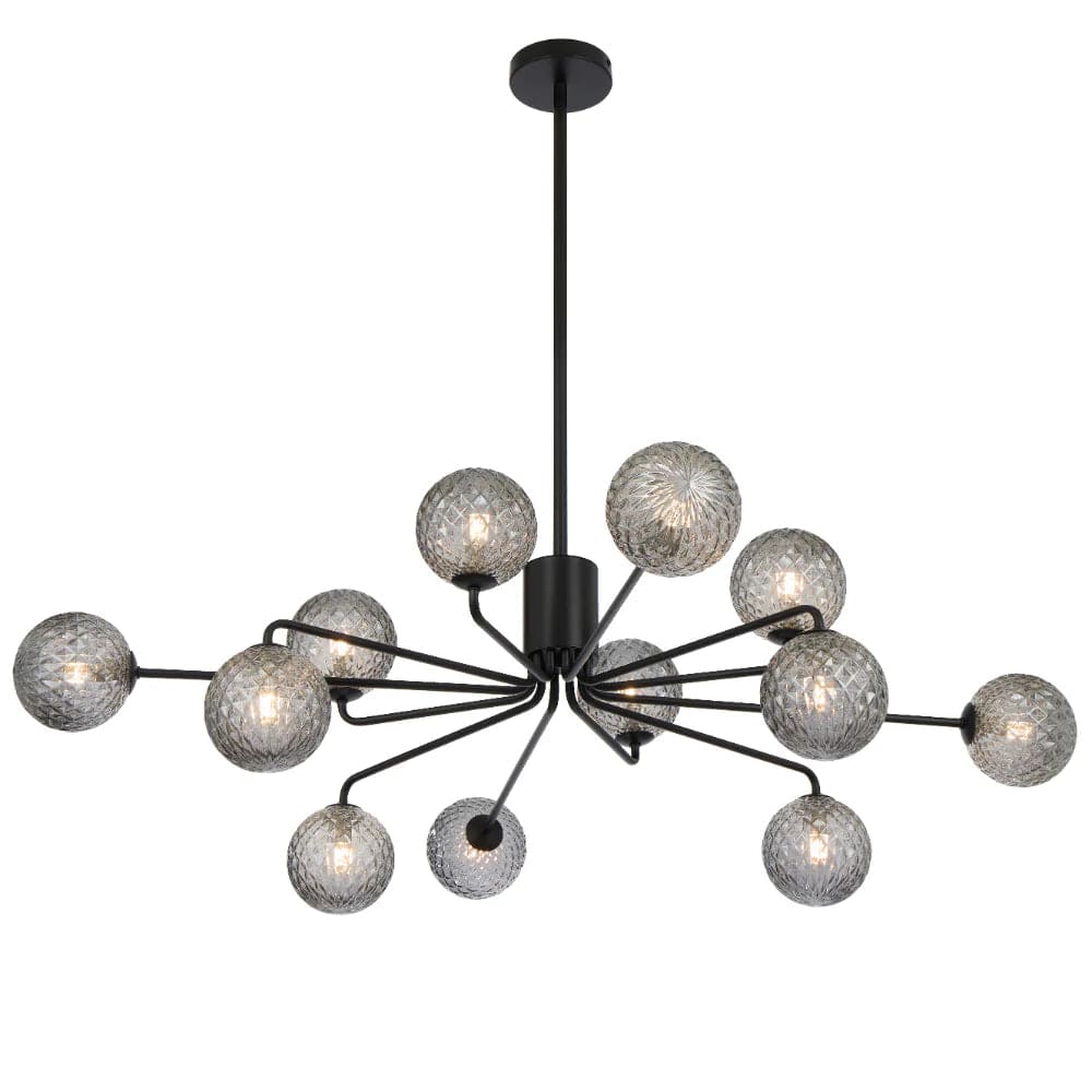 Telbix Lighting Lighting FELTON 12 LIGHT PENDANT BLACK Lights-For-You