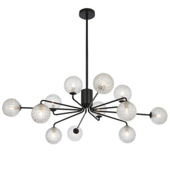 Telbix Lighting Lighting FELTON 12 LIGHT PENDANT BLACK Lights-For-You FELTON PE12BKCLP