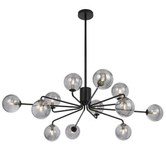 Telbix Lighting Lighting FELTON 12 LIGHT PENDANT BLACK Lights-For-You FELTON PE12BKSM