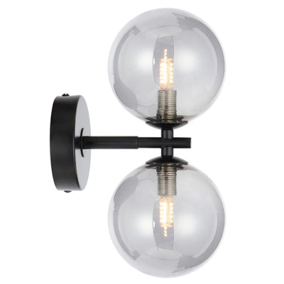 Telbix Lighting Lighting FELTON 2 LIGHT WALL LIGHT BLACK Lights-For-You FELTON WB2-AGSM