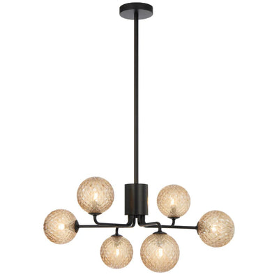 Telbix Lighting Lighting FELTON 6 LIGHT PENDANT BLACK Lights-For-You FELTON PE06BKAMT
