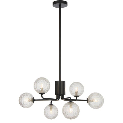 Telbix Lighting Lighting FELTON 6 LIGHT PENDANT BLACK Lights-For-You FELTON PE06BKCLP