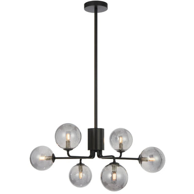 Telbix Lighting Lighting FELTON 6 LIGHT PENDANT BLACK Lights-For-You FELTON PE06BKSM
