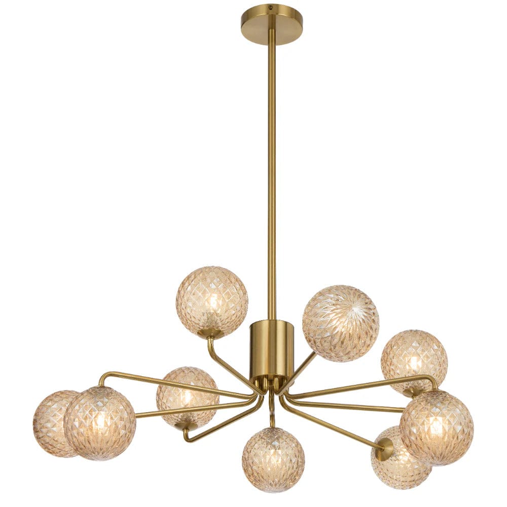 Telbix Lighting Lighting FELTON 9 LIGHT PENDANT ANTIQUE GOLD Lights-For-You FELTON PE09AGAMT