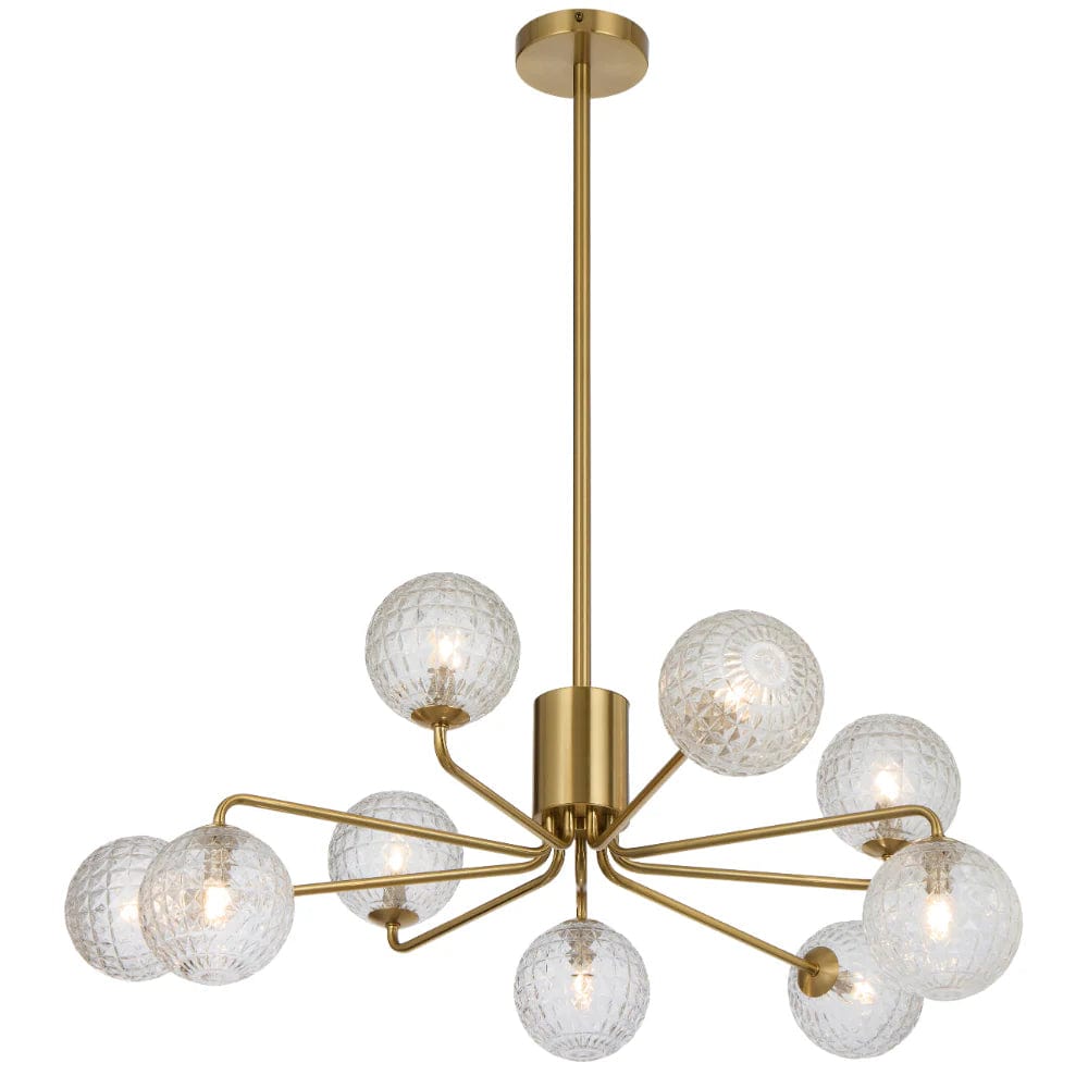 Telbix Lighting Lighting FELTON 9 LIGHT PENDANT ANTIQUE GOLD Lights-For-You FELTON PE09AGCLP