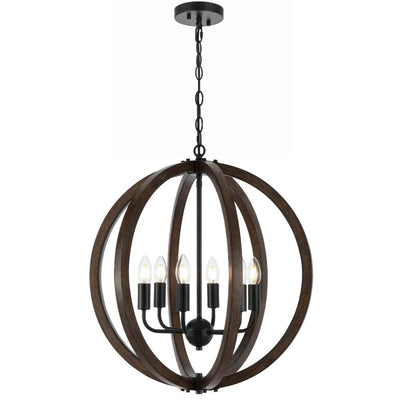 Telbix Lighting Lighting VESTAL 6 LIGHT PENDANT Lights-For-You VESTAL PE6-BK