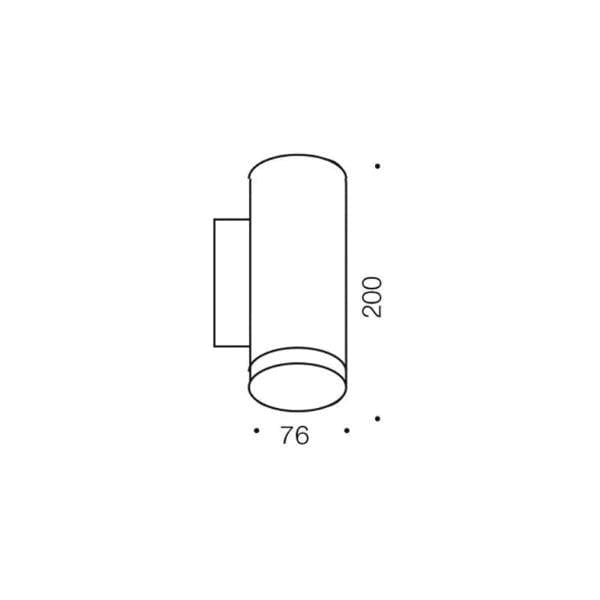 Telbix Lighting Outdoor Up/Down Wall Lights LUDEN-2 Exterior Up/Down wall Light 4000K Lights-For-You LUDEK EX2-BK 9329501052273