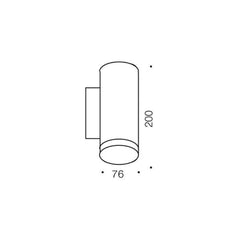 Telbix Lighting Outdoor Up/Down Wall Lights LUDEN-2 Exterior Up/Down wall Light 4000K Lights-For-You LUDEK EX2-BK 9329501052273