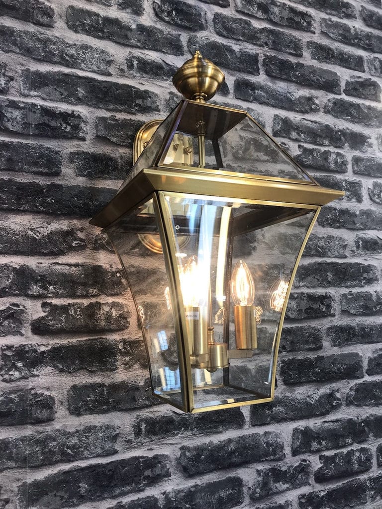 Telbix Lighting Outdoor Wall Light Rye Exterior Wall Light Small or Large in Antique Brass/Black Lights-For-You