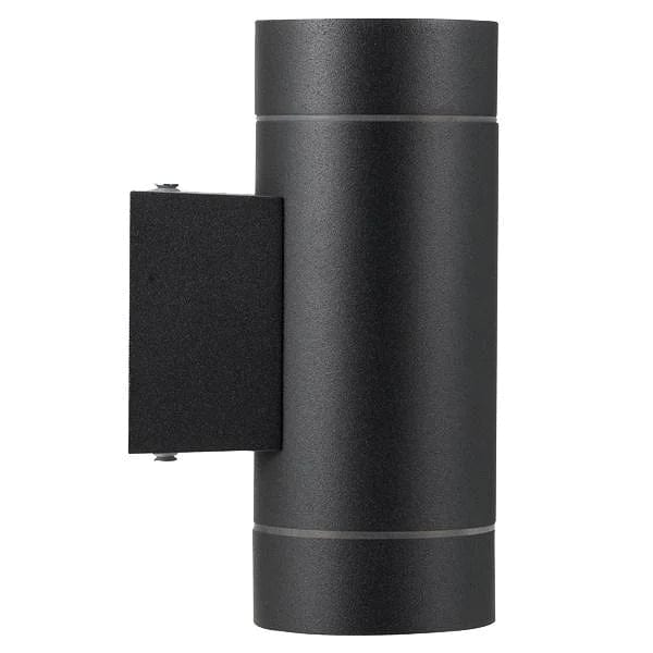 Telbix Lighting Outdoor Wall Lights Black Kman Cylinder Outdoor LED Up/Down Wall Light Lights-For-You KMAN EX2-BK