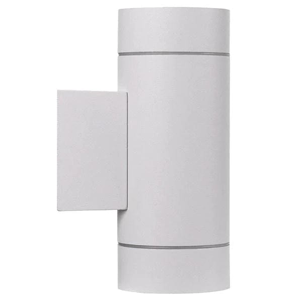 Telbix Lighting Outdoor Wall Lights White Kman Cylinder Outdoor LED Up/Down Wall Light Lights-For-You KMAN EX2-WH