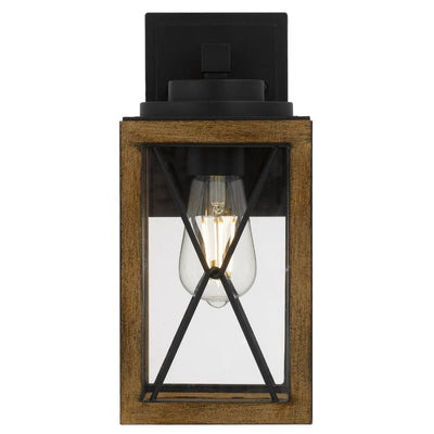 Telbix Lighting Outdoor Wall Lights Mallory Outdoor Wall Light Small, Large in Black Sand / Wood Colour Lights-For-You